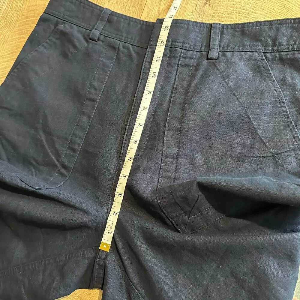 Banana Republic Mya Cotton Linen Cargo Pant Navy Blue 12